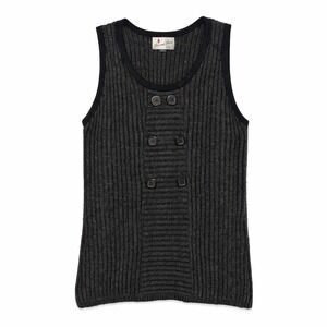 Anthro Angora Wool Sweater Vest Sleeveless Knit Top Gray Medium